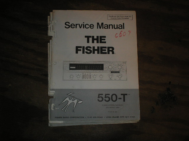 550-T Service Manual from Serial no 10001  Fisher 