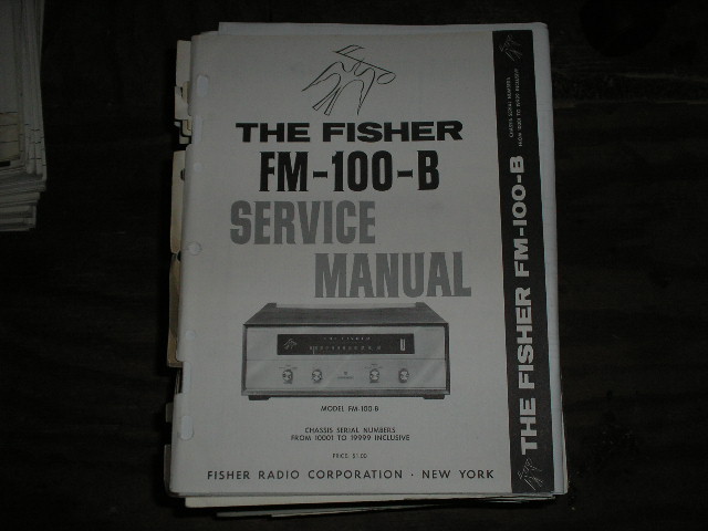 FM-100-B Tuner Service Manual for Serial no. 10001 - 19999  Fisher 