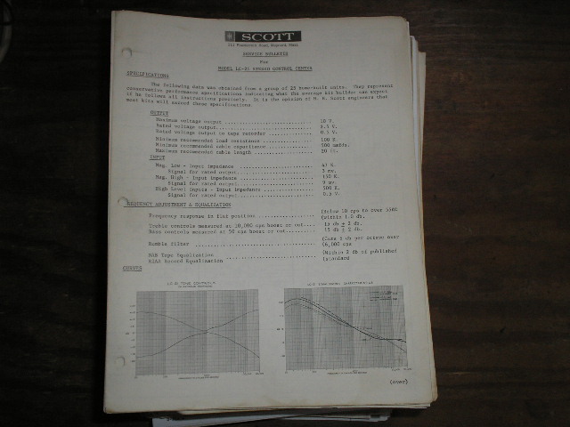 LC-21 Stereo Control Center Service Manual..  schematic dated June 6th 1961