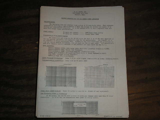 LK-150 Power Amplifier Service Manual..Schematic is dated July 26th 1961