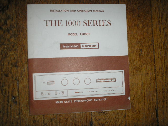 A1000T Amplifier Owners Manual 