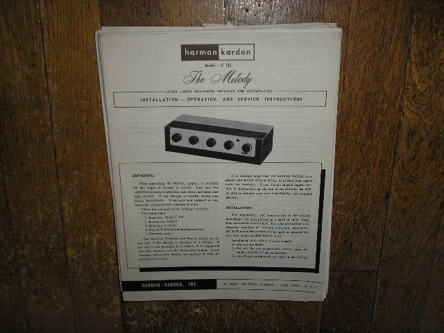 C-100 The Melody Amplifier Pre-Amplifier Service Information 