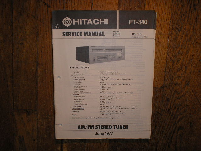 FT-340 AM FM Tuner Service Manual