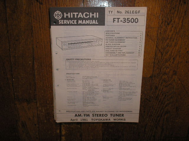 FT-3500 Tuner Service Manual  Hitachi
