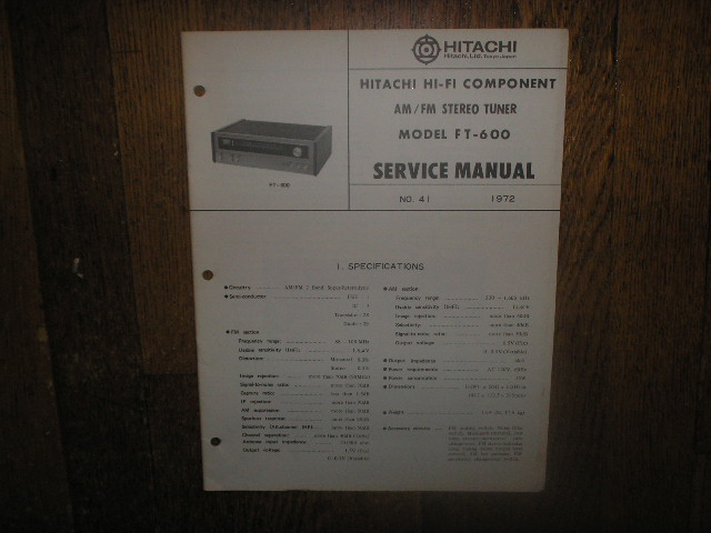 FT-600 AM FM Tuner Service Manual