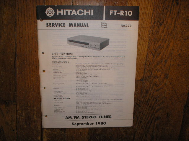 FT-R10 AM FM Tuner Service Manual   