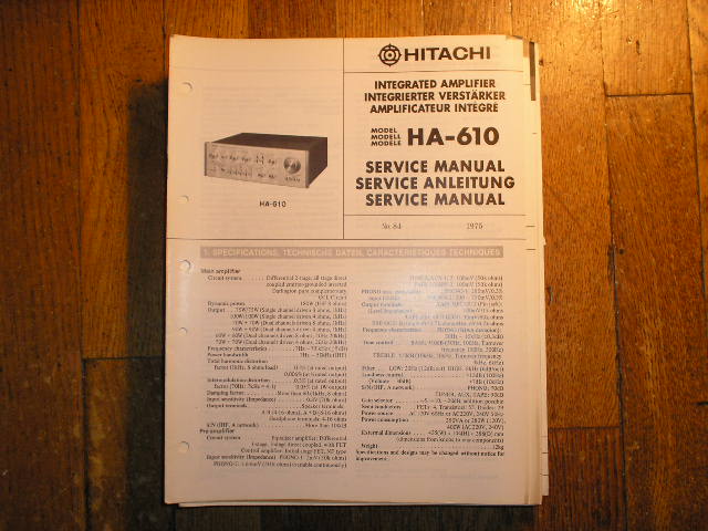 HA-610 Stereo Amplifier Service Manual