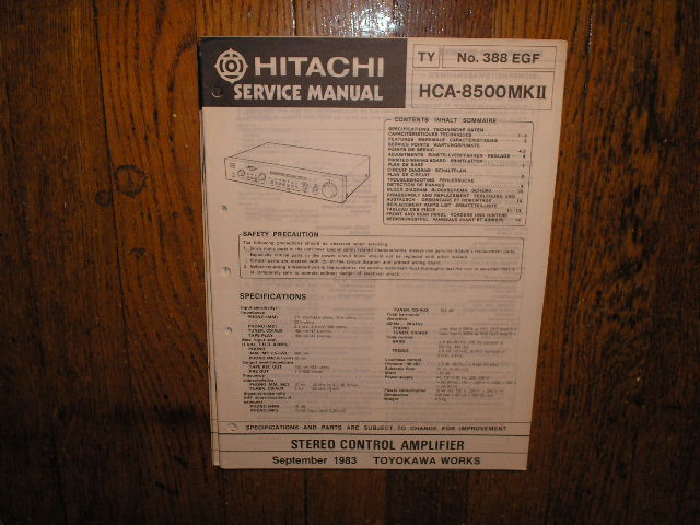 HCA-8500 MK II 2 Stereo Control Amplifier Service Manual