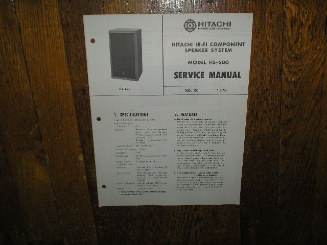 HS-500 Speaker System Service Manual