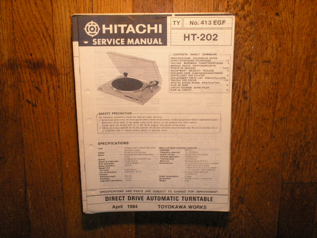 HT-202 Turntable Service Manual  Hitachi 