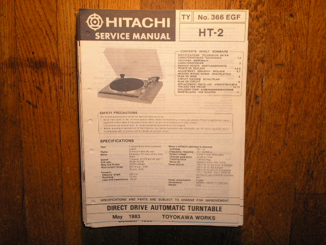 HT-2 Turntable Service Manual  Hitachi 