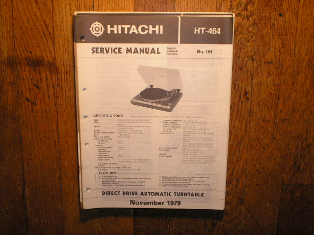 HT-464 Turntable Service Manual  Hitachi 