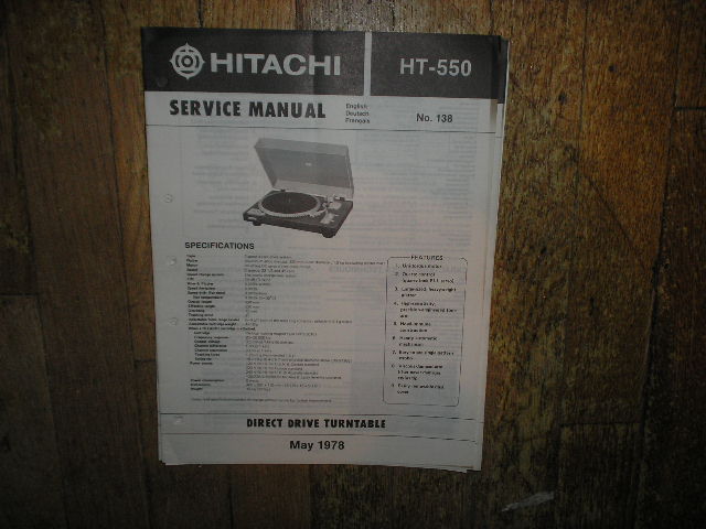 HT-550 Direct Drive Turntable Service Manual  Hitachi 
