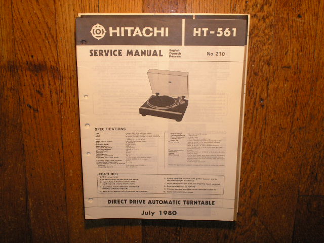 HT-561 Direct Drive Turntable Service Manual....