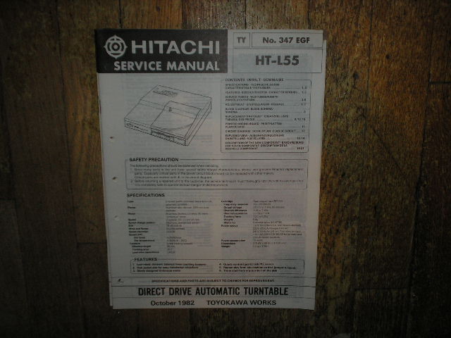 HT-L55 Direct Drive Turntable Service Manual  Hitachi 