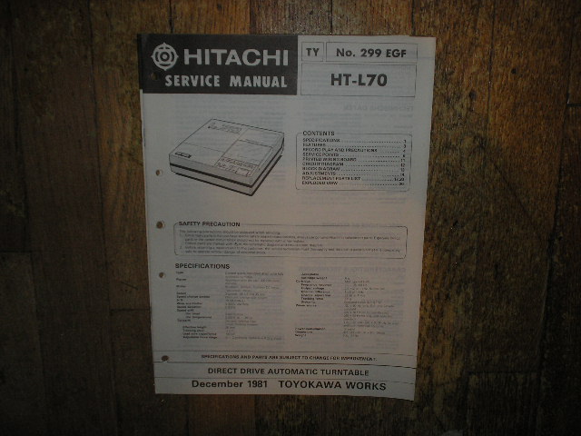 HT-L70 Turntable Service Manual  Hitachi 