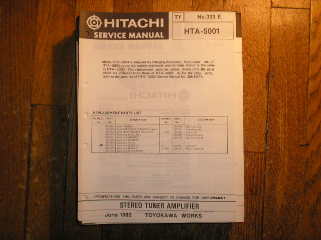 HTA-5001 Stereo Tuner Amplifier Service Manual