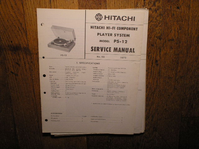 PS-12 Turntable Service Manual  Hitachi 