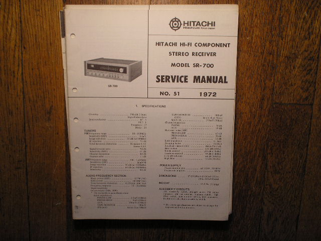 SR-700 Receiver Service Manual