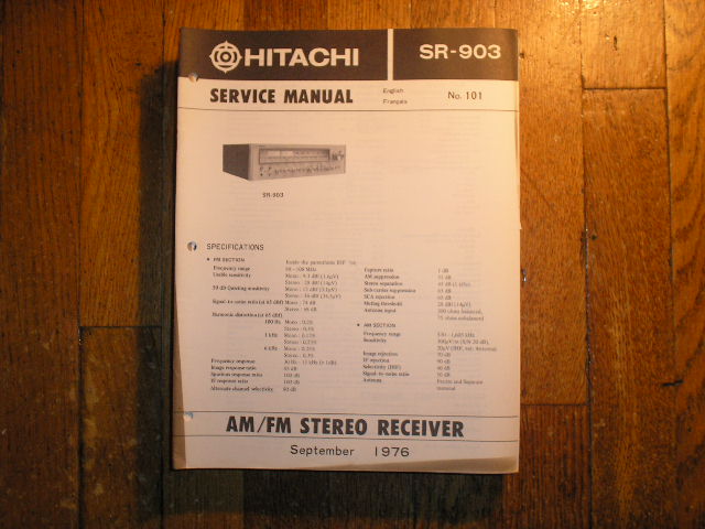 SR-903 Stereo Receiver Service Manual  Hitachi