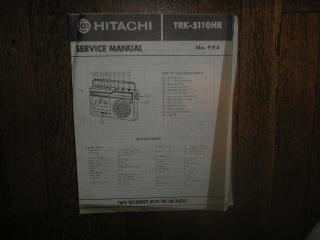 TRK-5110HR CASSETTE RADIO Service Manual