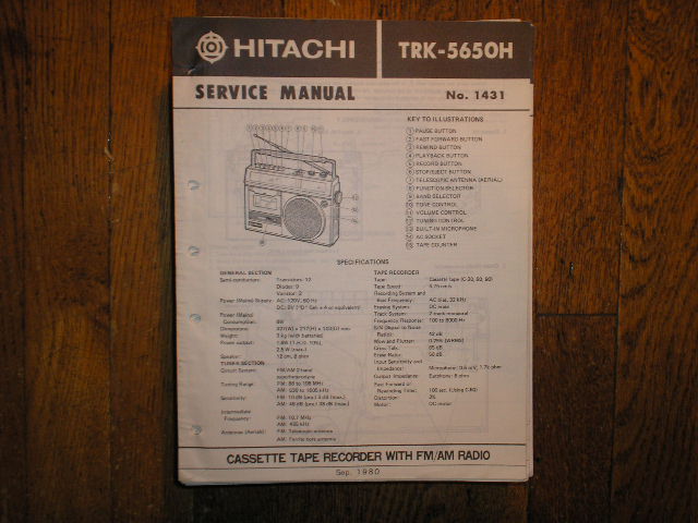 TRK-5650H CASSETTE RADIO Service Manual