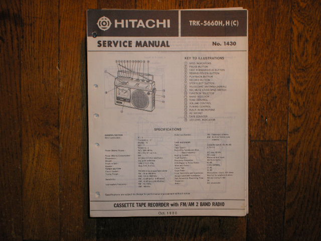 TRK-5660H TRK-5660HC CASSETTE RADIO Service Manual