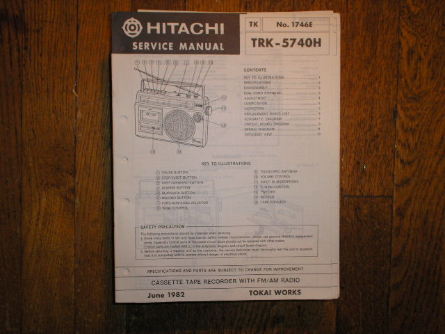 TRK-5740H CASSETTE RADIO Service Manual