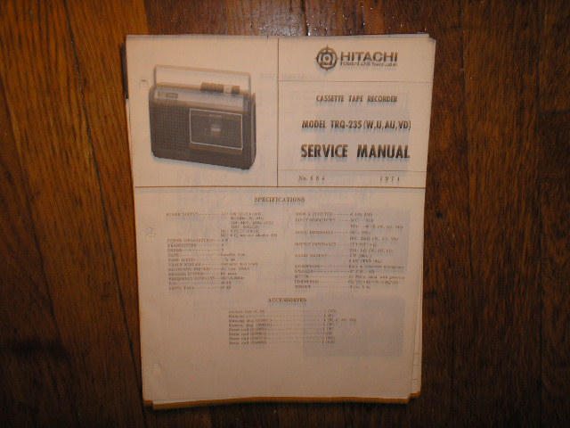 TRQ-235 Cassette Tape Recorder Service Manual