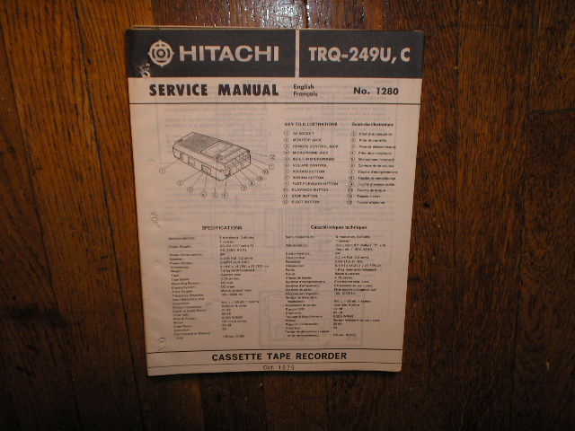 TRQ-249U C  Cassette Tape Recorder Service Manual