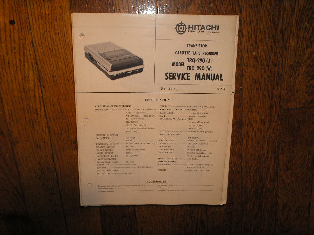 TRQ-290 A W  Cassette Tape Recorder Service Manual