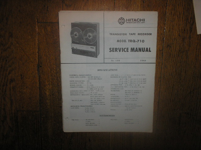 TRQ-710 Reel to Reel Tape Recorder Service Manual