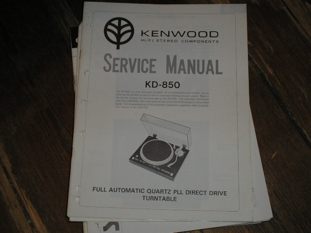 KD-850 Turntable Service Manual  Kenwood