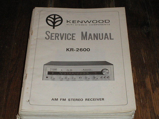 KR-2600 Receiver Service and Operating Instruction Manuals.  Kenwood