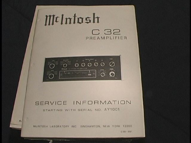 C 32 Pre-Amplifier Service Manual Starting with Serial No AY1001  McIntosh