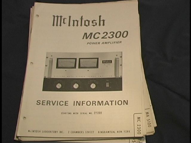 MC 2300 Power Amplifier Service Manual for Serial No. 1Y001