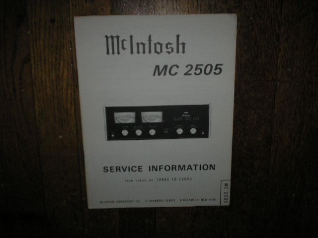 MC2505 Amplifier Service Manual for Serial No.19K85 to 26K00 