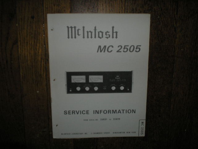 MC 2505 Amplifier Service Manual for Serial 26K01 to 35K99