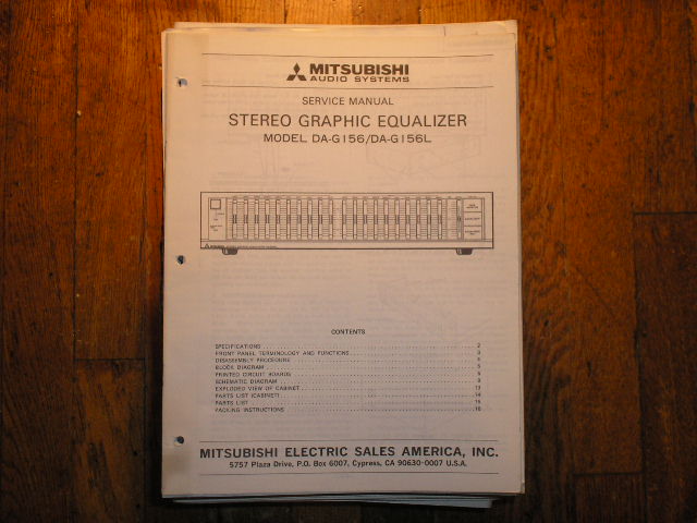 DA-G156 DA-G156L Graphic Equalizer Service Manual