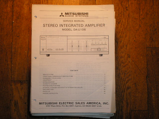 DA-U106 Amplifier Service Manual