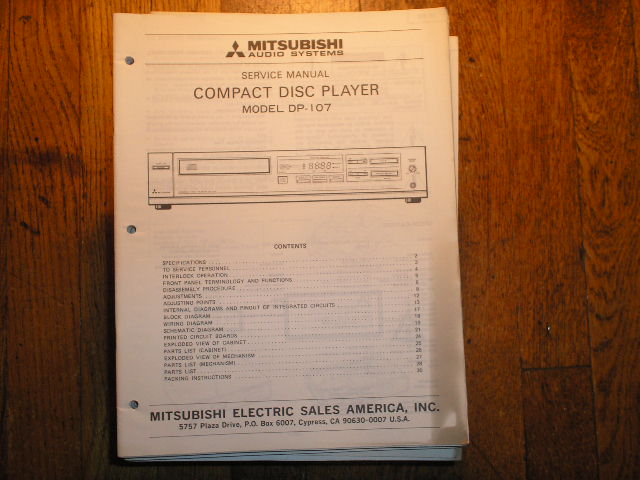 DP-107 CD Player Service Manual 