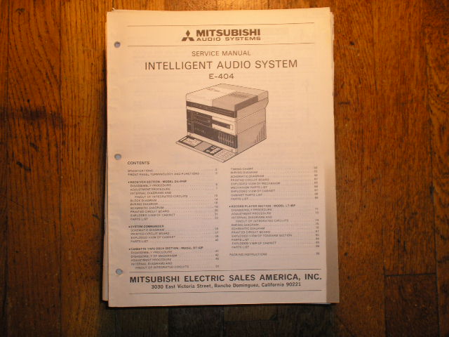 E-404 INTELLIGENT AUDIO COMPONENT SYSTEM Service Manual

LSM3073