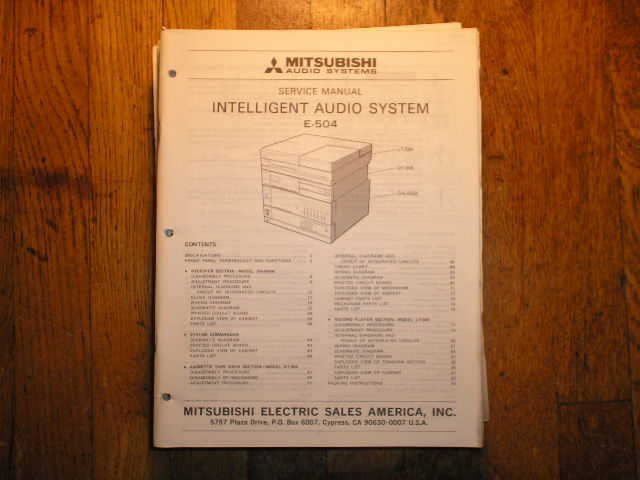 E-504 INTELLIGENT AUDIO COMPONENT SYSTEM Service Manual

SM-5050