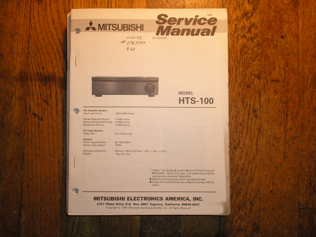 HTS-100 AV Center Service Manual  Mitsubishi