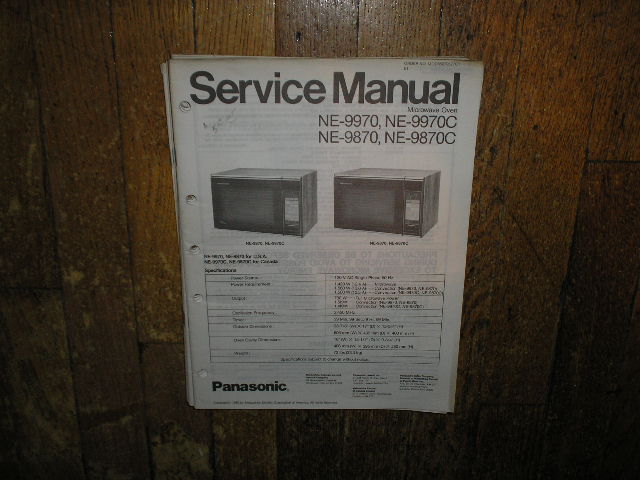 NE-9870 NE-9870C NE-9970 NE-9970C Microwave Oven Service Repair Manual