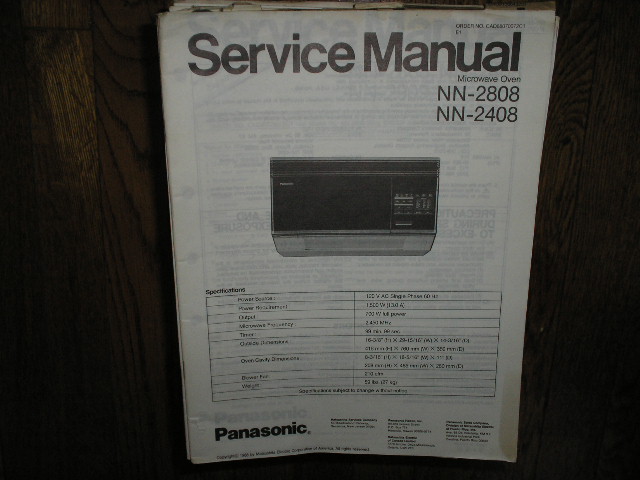 NN-2408 NN-2808 Microwave Oven Service Repair Manual