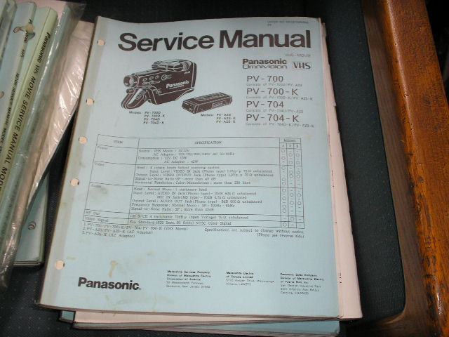 PV-700 PV-700-K PV-704 PV-704-K VHS Camcorder Service Manual