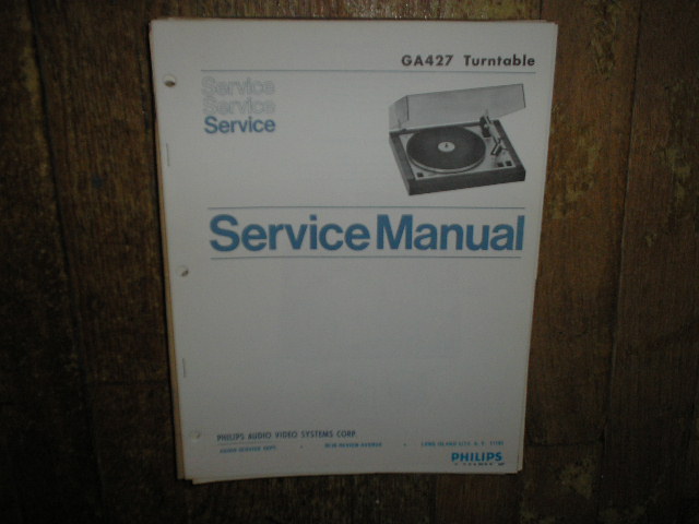 GA427 Turntable Service Manual  PHILIPS