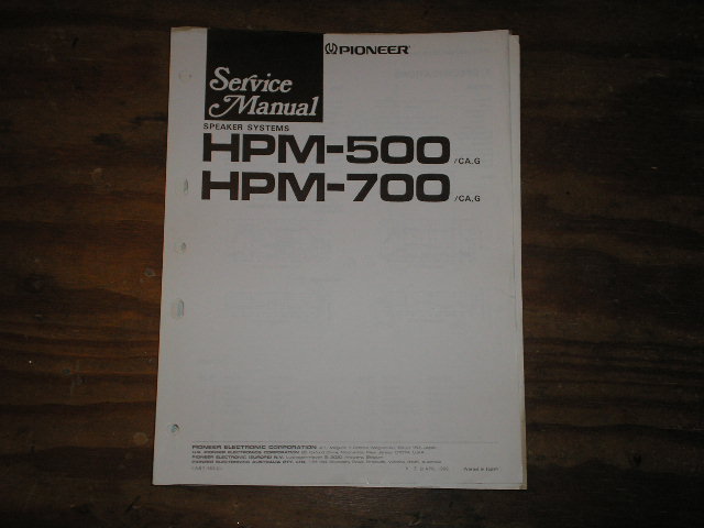 HPM-500 HPM-700 Speaker System Service Manual ART-562