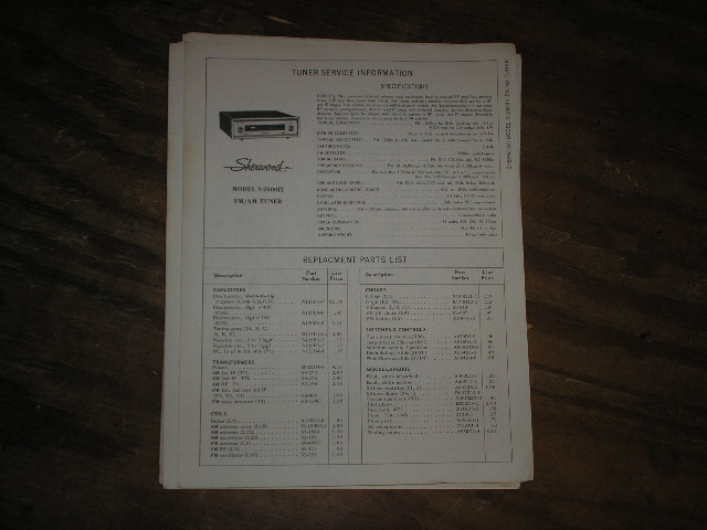 S-2000 IV Tuner Service Manual Serial no 248701-249700